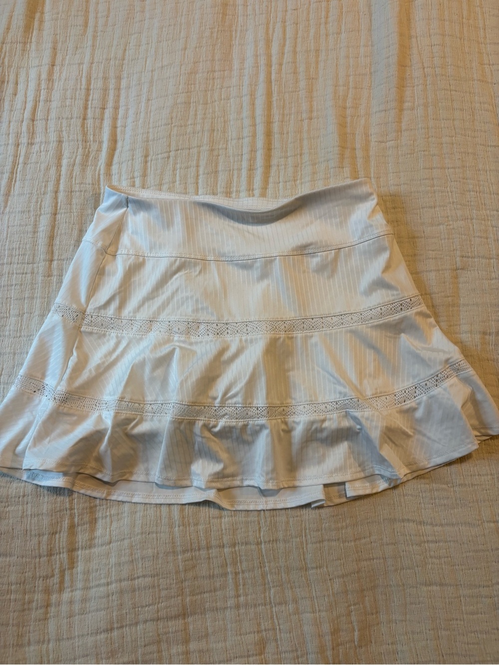 Lucky in Love White Tiered Ruffle Skater Skirt